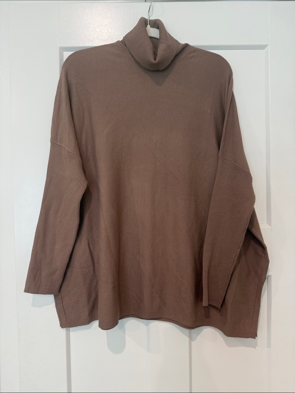 Reiss woman’s Taupe Brown Turtleneck  poncho style Sweater